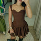 A Line Brown Short Evening Dress Homecoming Dress Short Party Dress    fg7793
