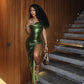 Sheath Evening Dress For Black Girls, Green Prom Dress, Evening Party Dress     fg5507