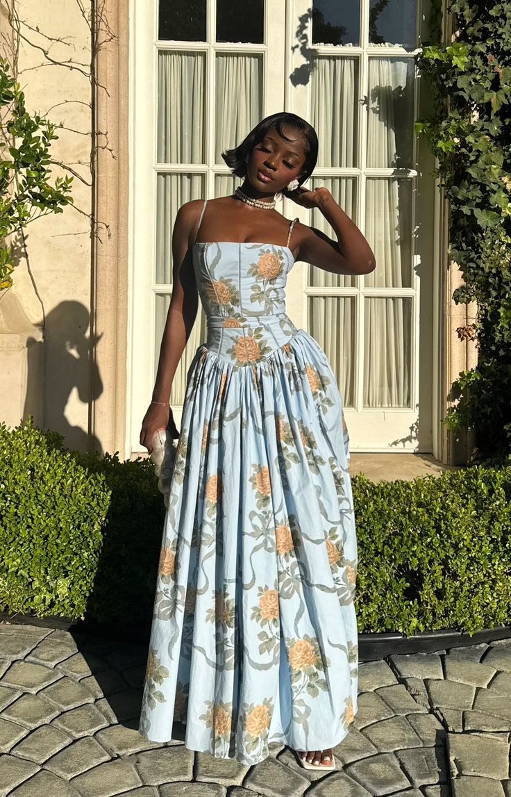 Elegant Printed Long Dress Women Square Neck A-line Robe Beach Holiday Style Long Party Dress     fg8120