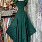 A Line Dark Green Vintage Evening Dress Elegant Sleeveless Prom Dress    fg8175