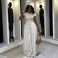 White Short Sleeves Long Party Prom Dresses Formal Evening Dress fg7578