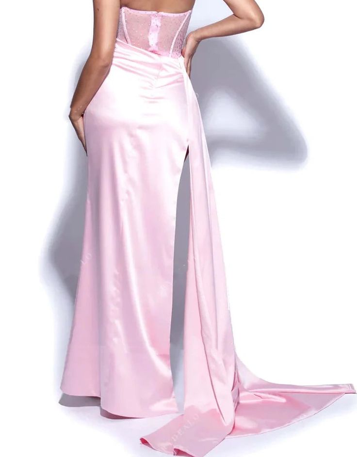 Stapless Prom Dresses Thigh-High Slits Pleats Beading Birthday Outfits Evening Dress  fg7531