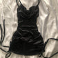 Elegantes kurzes Homecoming-Kleid, schwarzes Partykleid, fg5418