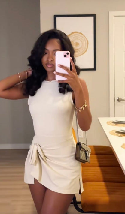 White Short Evening Dress Homecoming Dress Short Party Dress    fg7804