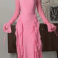 Ruffle Chiffon Women's Casual Dress Long Party Dress   fg7442
