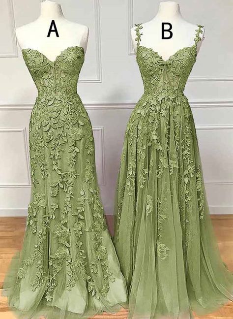 Green Evening Dress, Long Green Prom Dress     fg4456