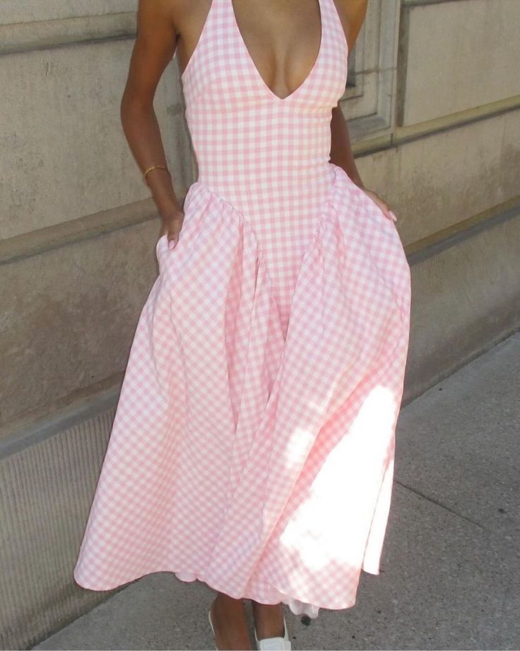 A Line Halter Sleeveless Plaid dress Evening Party Gowns    fg7423