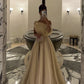 Elegant One Shoulder A-line Champagne Long Evening Prom Dress for Women       fg6192