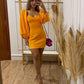 Women Fashion Elegant Orange dress Puff Sleeve Homecoming Dresses       fg6323