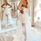 Sheer Lace Applique Prom Dresses Strapless Formal Gown         fg6666