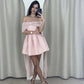 Off The Shoulder Pink A-Line Short Prom Party Dress Homecoming Dress      fg6099