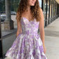 Floral Print A-Line Homecoming Dress       fg6367