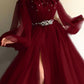 Chic Off-the-Shoulder Long Sleeves Elegant Evening Dresses With Beads       fg6551
