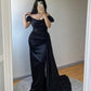 Elegant Sheath/Column Satin Ruched Off-the-Shoulder Sleeveless Dress Floor Length Prom Dress      fg6753
