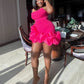 Hot Pink Short Party Gown Homecoming Dresses      fg6330
