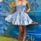 Floral Print A-Line Homecoming Dress       fg6367
