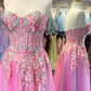 Tulle Floral Appliques Sweetheart A-Line Prom Dress          fg6363