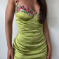 Floral Spaghetti Straps Homecoming Dresses Mini Celebrity Dress     fg6093