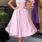 A-Line Evening Gown Homecoming Dress Wedding Guest Satin Dress with Butterfly       fg6360