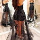 Sheer Lace Applique Prom Dresses Strapless Formal Gown         fg6666