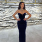 NEW ARRIVAL BLACK ANKLE-LENGTH V-NECK SLEEVELESS MERMAID PROM DRESSES       fg6221