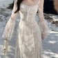 Women's A-line Lace Long Simple Dress, Sexy Elegant Vintage Evening Dress      fg6057