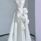 A Line White Strapless Formal Dress Design Evening Dress  fg7530