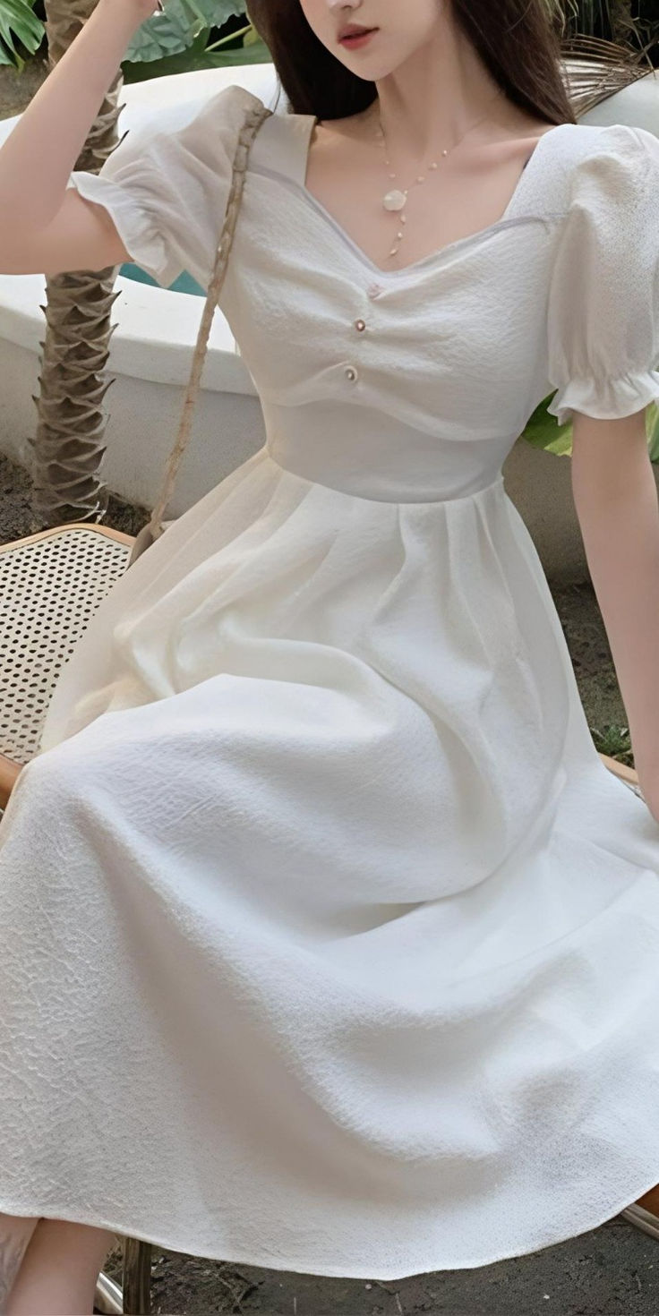 A Line White Short Sleeves Evening Gowns, Party Prom Dress    fg7464