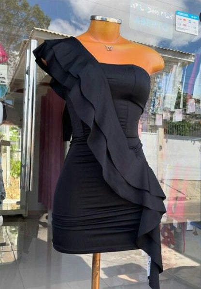 Black Short Evening Dress Homecoming Dress Short Party Dress    fg7753