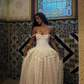 Vintage Ball Gown Off the Shoulder Satin Lace Prom Dress Wedding Dress fg8307