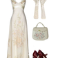 Vintage A Line Straps Satin Long Prom Dress Evening Dress fg8310