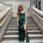 Green Strapless Long Formal Dress Satin Evening Dresses     fg7674