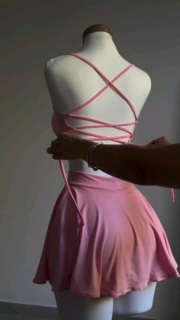 Pink Two Piece Birthday Outfit Short Evening Dress Cocktail Dresses Short Party Dress   fg7999