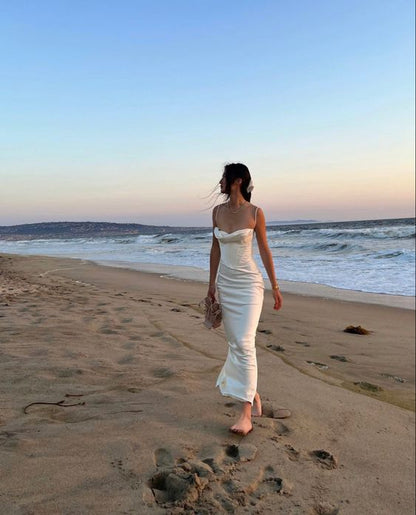 Sexy Spaghettiträger Meerjungfrau Langes Abendkleid fg5646