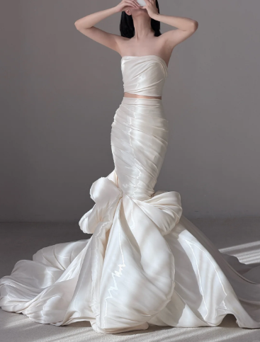 Sleeveless Mermaid Wedding Dress Classy Wedding Gowns  fg8695