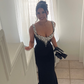 Black Mermaid Sexy Long Formal Dress Evening Party Dresses  fg7763