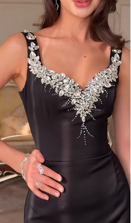 Black Mermaid Sexy Long Formal Dress Evening Party Dresses  fg7763