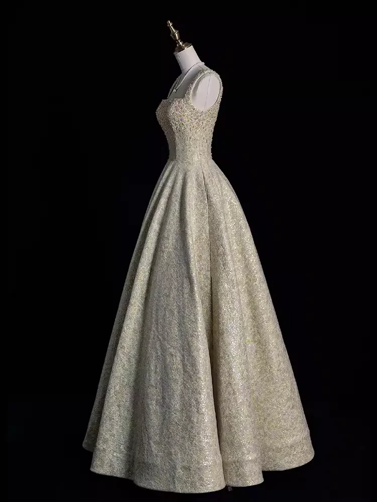 Ball Gown Straps Sequin Beads Long Evening Dress Prom Dresses  fg8587