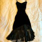Schwarzes Cocktailkleid aus Samt mit Stufen, Abschlussball, Partykleid, formelle Kleider (Jacke nicht im Lieferumfang enthalten) fg7231