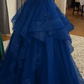Burgundy Shinny Tulle A-Line Long Prom Dress Evening Party Dresses  fg7644