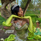 Sweetheart Ball Gown Green Long Prom Dresses Sparkly Rhinestone Tulle Green Sweet 16 Dress fg8536