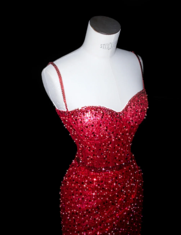 Mermaid Red Sequin Prom Party Dress Shiny Sexy Evening Dress Birthday Outfit  fg8691