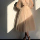 Graduation dress Short A Line Prom Dresses V Neck Long Puff Sleeve Tulle Formal Wedding Evening Party Dresses For Graduation    fg2856