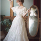 A Line Off Shoulder Wedding Dress Lace Princess Dress      fg7295