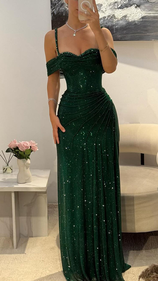Robe de soirée longue sirène colorée à paillettes, tenue de remise de diplôme fg8362