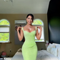 Stunning Two Piece Sheath Straps Green Lace Prom Dress Evening Dress fg8533