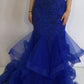 Elegant Royal Blue Mermaid Evening Dress,Royal Blue Evening Gown      fg4810