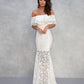 Ivory Lace Evening Dress Banquet Party Long Dress      fg4430