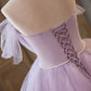 Elegant Lavender Cascading Ruffles Appliques Prom Dresses       fg4417