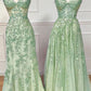 Green Evening Dress, Long Green Prom Dress     fg4456